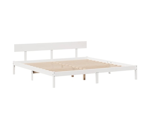 Cama sin colchón madera maciza de pino blanca 180x200 cm