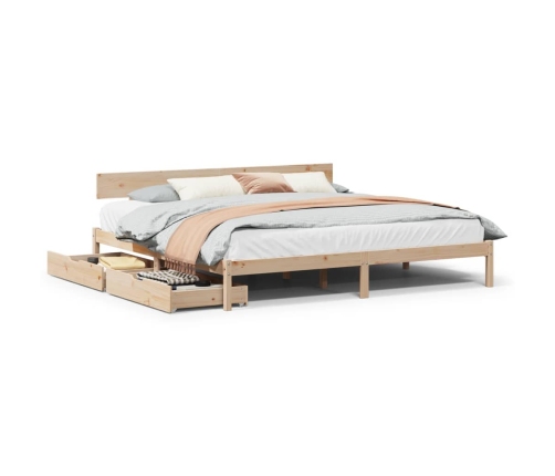 Estructura de cama sin colchón madera maciza de pino 200x200 cm