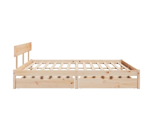 Estructura de cama sin colchón madera maciza de pino 200x200 cm