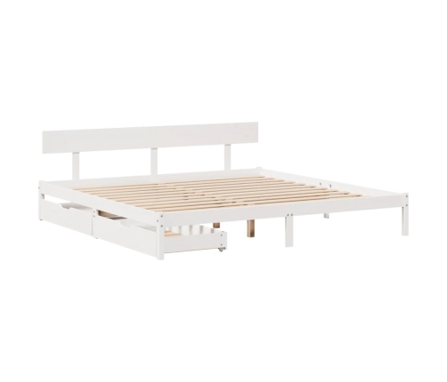 Estructura de cama sin colchón madera maciza blanca 200x200 cm