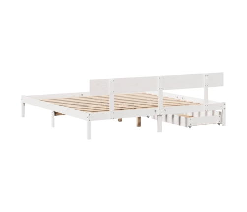 Estructura de cama sin colchón madera maciza blanca 200x200 cm