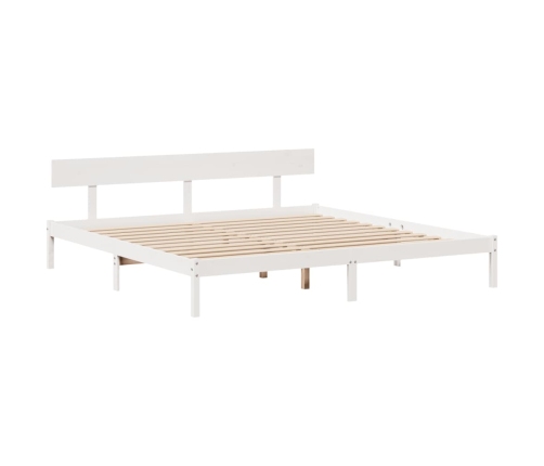 Estructura de cama sin colchón madera maciza blanca 200x200 cm