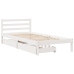 Estructura de cama sin colchón madera maciza blanca 75x190 cm