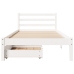 Estructura de cama sin colchón madera maciza blanca 75x190 cm