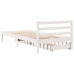 Estructura de cama sin colchón madera maciza blanca 75x190 cm