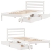 Estructura de cama sin colchón madera maciza blanca 75x190 cm