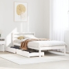 Estructura de cama sin colchón madera maciza blanca 75x190 cm