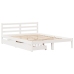 Estructura de cama sin colchón madera maciza blanca 120x190 cm