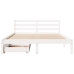 Estructura de cama sin colchón madera maciza blanca 120x190 cm