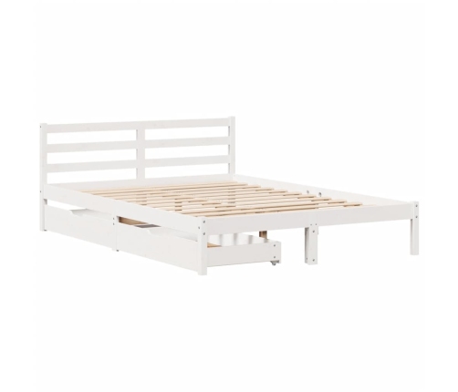 Estructura de cama sin colchón madera de pino blanco 135x190 cm