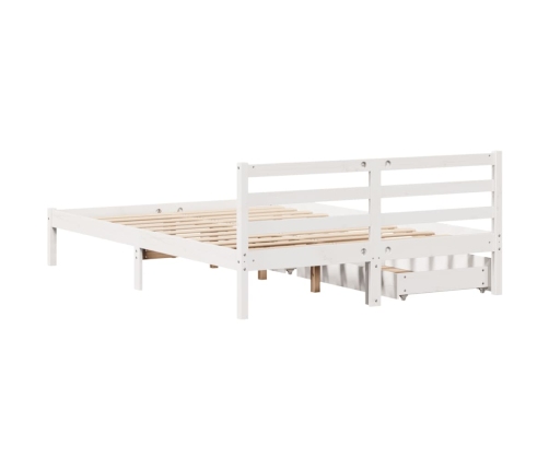 Estructura de cama sin colchón madera de pino blanco 135x190 cm