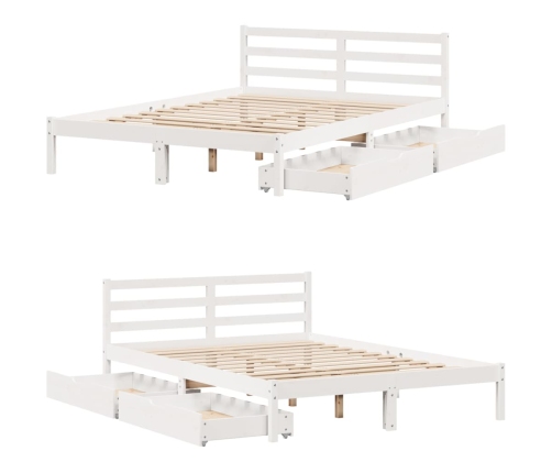 Estructura de cama sin colchón madera de pino blanco 135x190 cm