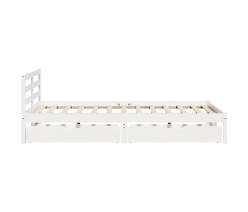 Estructura de cama sin colchón madera de pino blanca 140x190 cm