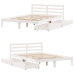 Estructura de cama sin colchón madera de pino blanca 140x190 cm