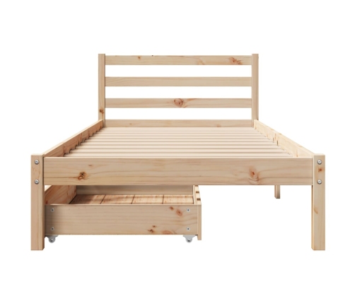 Estructura de cama sin colchón madera maciza de pino 90x200 cm