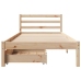 Estructura de cama sin colchón madera maciza de pino 90x200 cm