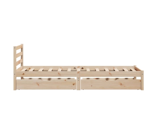 Estructura de cama sin colchón madera maciza de pino 90x200 cm