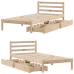 Estructura de cama sin colchón madera maciza de pino 90x200 cm