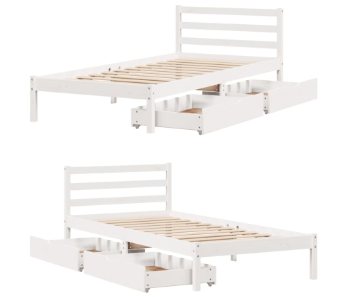 Estructura de cama sin colchón madera de pino blanca 90x200 cm