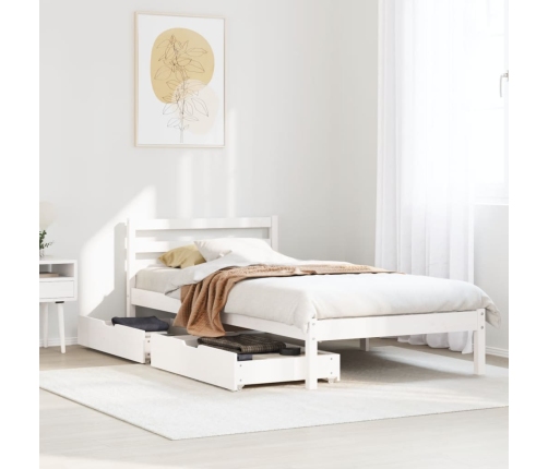 Estructura de cama sin colchón madera de pino blanca 90x200 cm