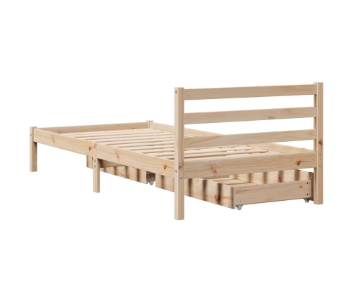 Estructura de cama sin colchón madera maciza de pino 100x200 cm