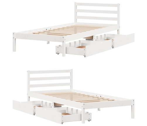 Estructura cama sin colchón madera maciza pino blanca 100x200cm