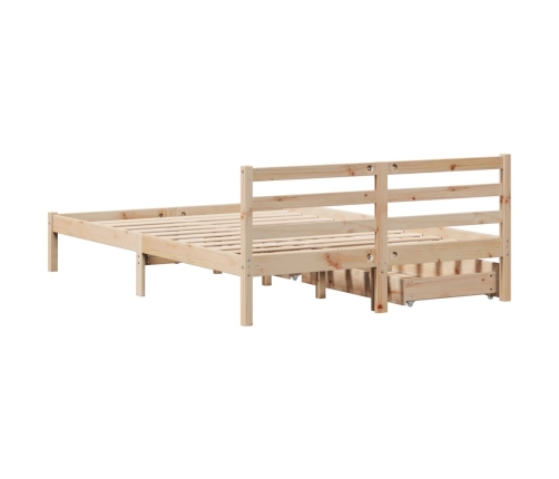 Estructura de cama sin colchón madera de pino blanca 140x200 cm