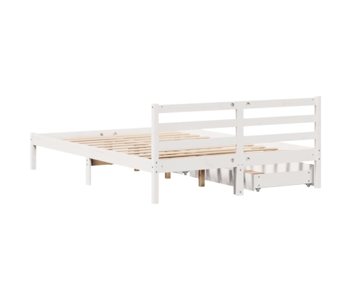 Estructura de cama sin colchón madera de pino blanca 140x200 cm