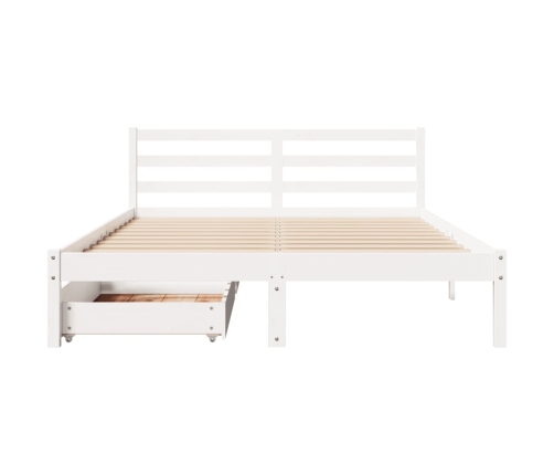 Estructura de cama sin colchón madera de pino blanca 150x200 cm