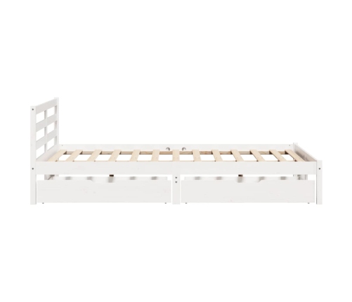 Estructura de cama sin colchón madera de pino blanca 150x200 cm