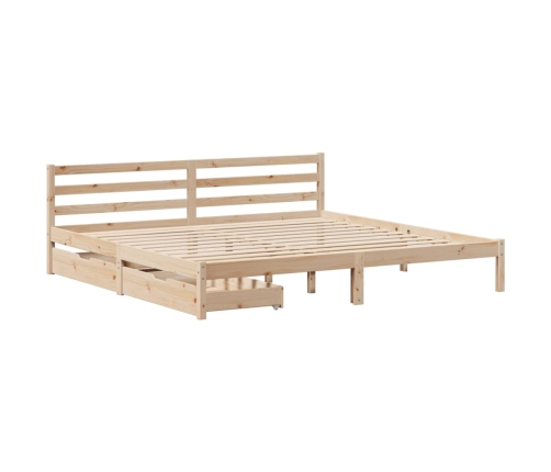 Estructura de cama sin colchón madera maciza de pino 180x200 cm