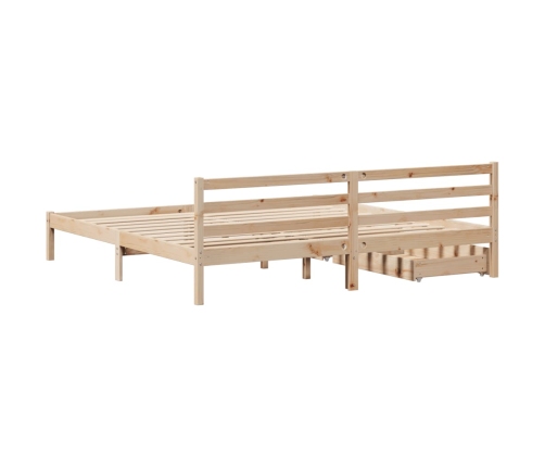 Estructura de cama sin colchón madera maciza de pino 180x200 cm