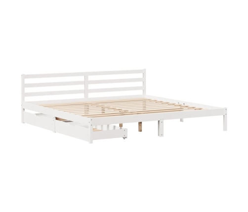 Cama sin colchón madera maciza de pino blanca 180x200 cm