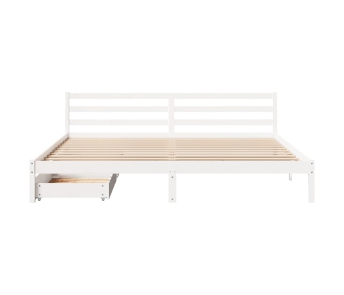 Estructura de cama sin colchón madera maciza blanca 200x200 cm