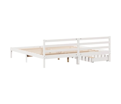 Estructura de cama sin colchón madera maciza blanca 200x200 cm