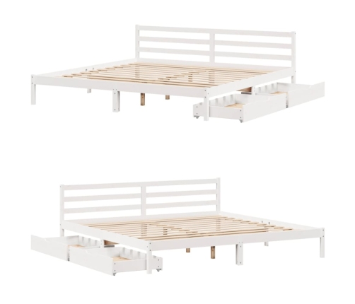 Estructura de cama sin colchón madera maciza blanca 200x200 cm