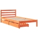 Estructura de cama sin colchón madera maciza marrón 75x190 cm