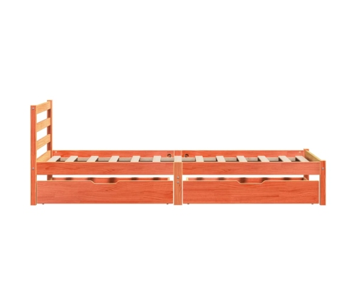 Estructura de cama sin colchón madera maciza marrón 75x190 cm