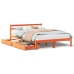 Cama sin colchón madera maciza de pino marrón cera 120x200 cm
