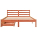 Cama sin colchón madera maciza de pino marrón cera 120x200 cm