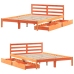 Cama sin colchón madera maciza de pino marrón cera 120x200 cm