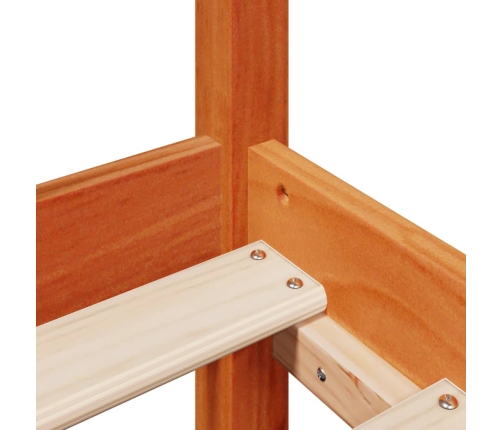 Cama sin colchón madera maciza de pino marrón cera 120x200 cm