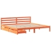 Cama sin colchón madera maciza de pino marrón cera 180x200 cm