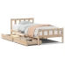 Estructura de cama sin colchón madera maciza pino 75x190 cm