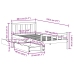 Estructura de cama sin colchón madera maciza pino 75x190 cm