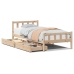 Estructura de cama sin colchón madera maciza de pino 90x190 cm