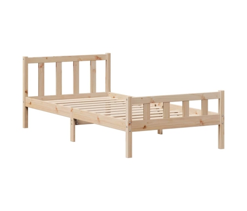 Estructura de cama sin colchón madera maciza de pino 90x190 cm
