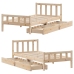 Estructura de cama sin colchón madera maciza de pino 90x190 cm