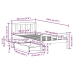 Estructura de cama sin colchón madera maciza de pino 90x190 cm
