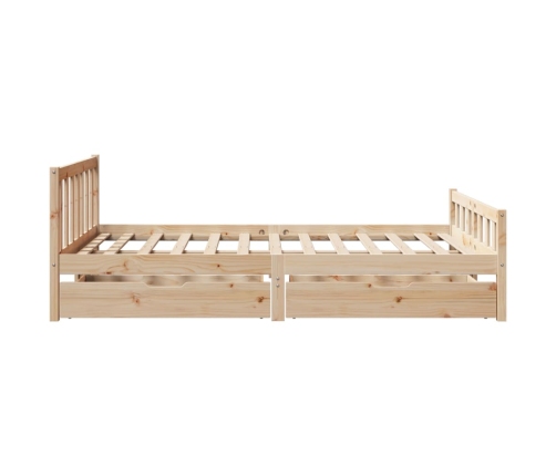 Estructura de cama sin colchón madera maciza de pino 135x190 cm